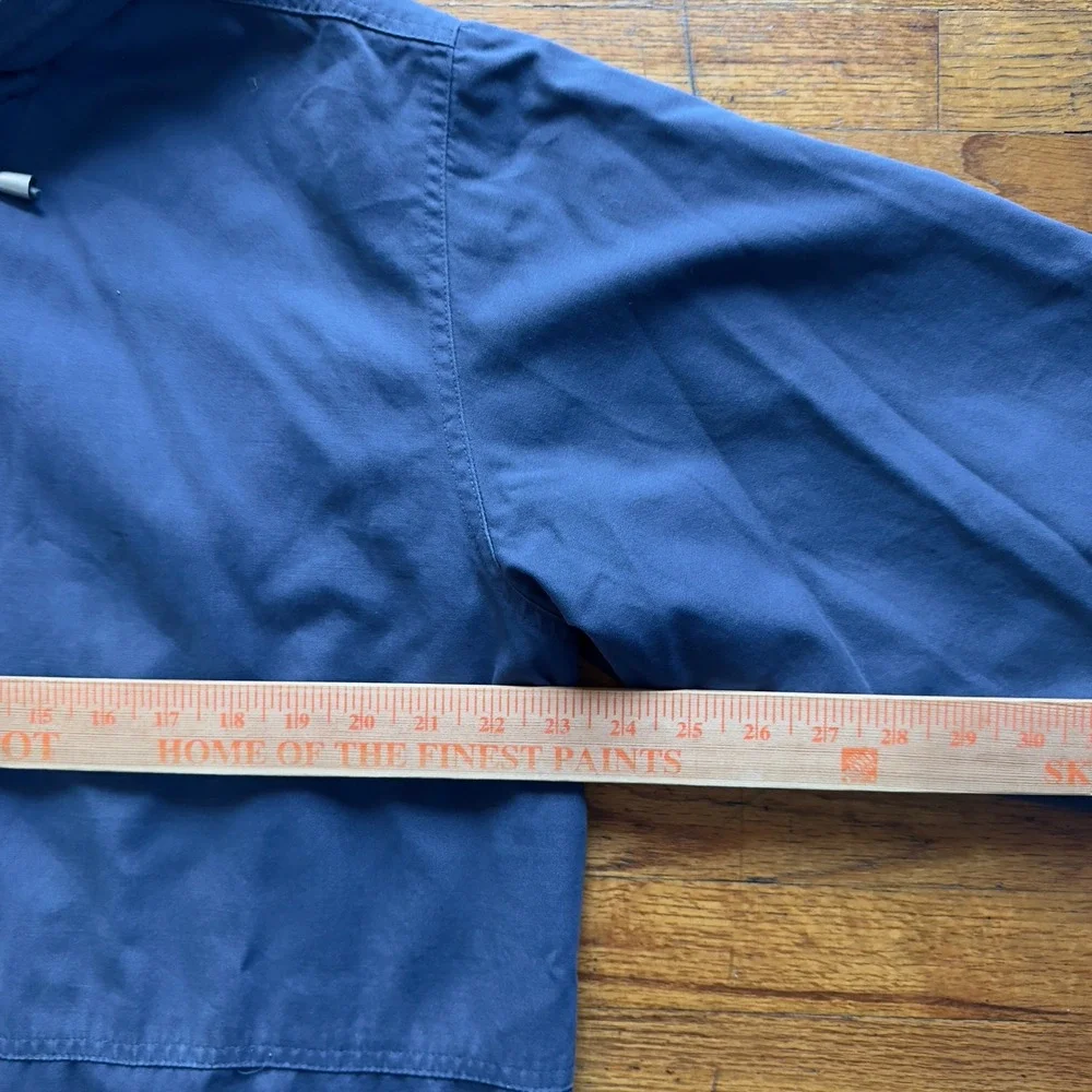 St. John's Bay Hooded Rain‎ Jacket Full Zip Lined Blue Coat Medium